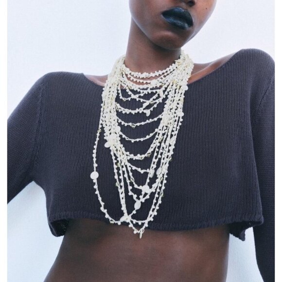 Pearl Necklace Knotted b/w Each Faux Pearl Bead High Quality Opera Lengrh Approx - Picture 10 of 12